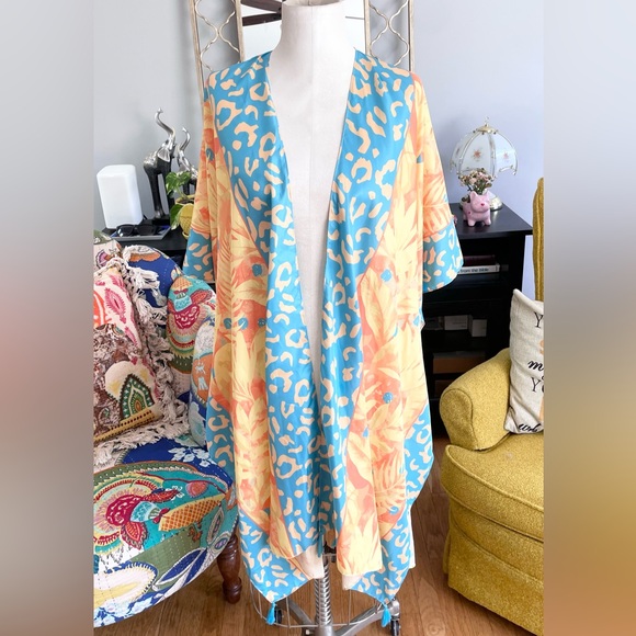 Sassy Jones Other - Sassy Jones Blue and Orange Swim Cover-Up